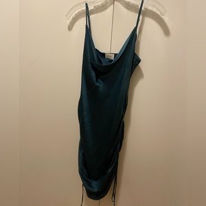 Aritzia Wilfred only ruched slip dress. Size: Small color: Dark green/ blueish